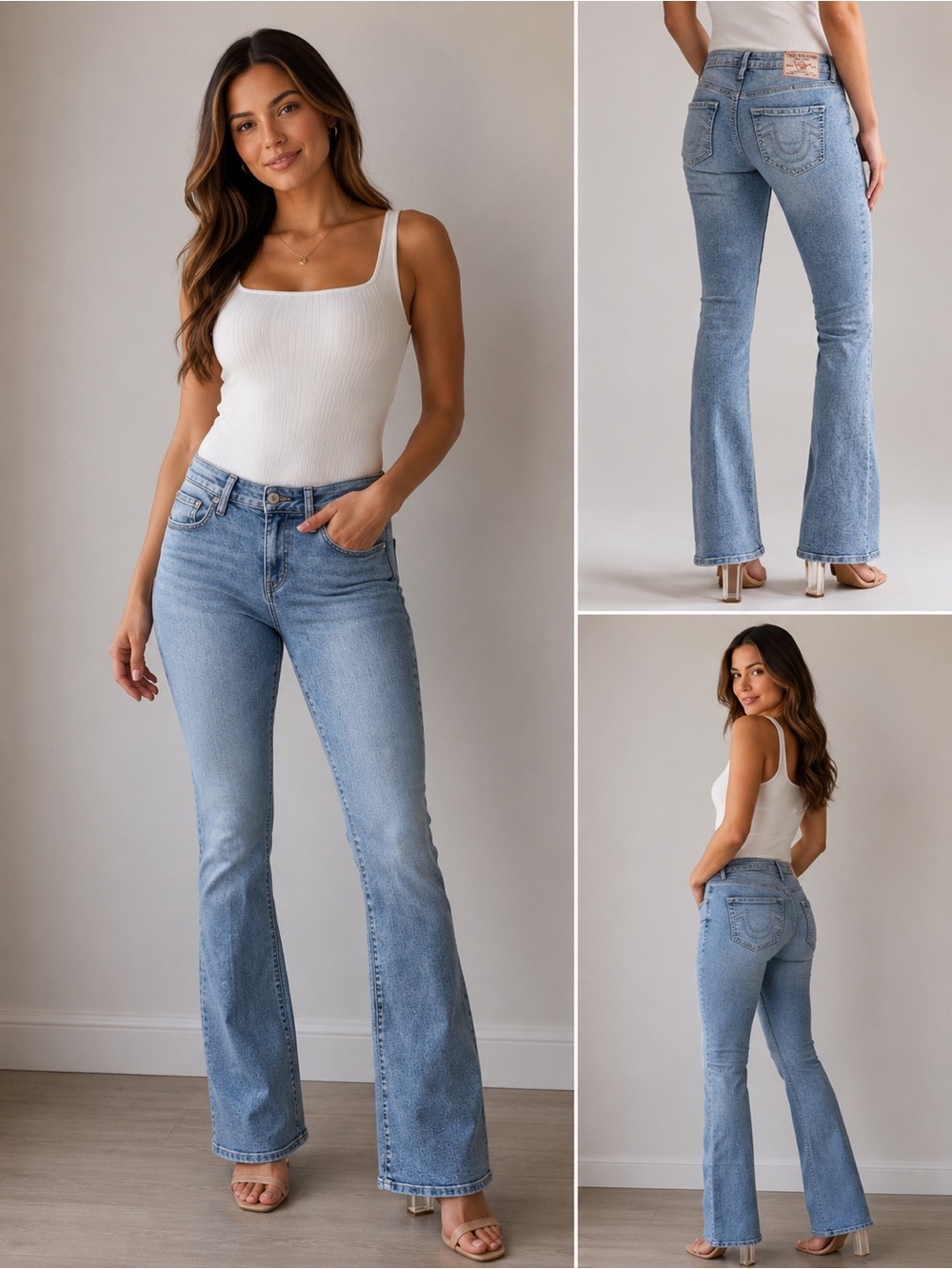 True Religion Classic Light Wash Bootcut mid rise Jeans